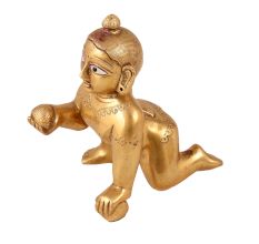 Golden Brass Baby Lord Krishna Statue