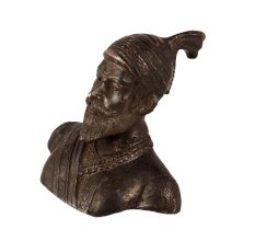Brass Shivaji Maharaj Bust Statue for Decor
