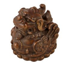 Handmade Brass Lion Statue in Chinese Art