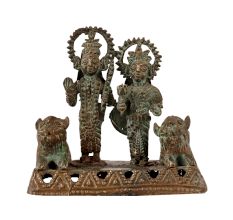 Vintage Brass Lord Ram & Goddess Sita Statue