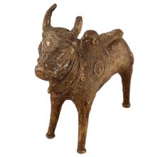 Indian Brass Nandi Statue in Tribal Art