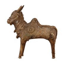 Indian Brass Nandi Statue in Tribal Art