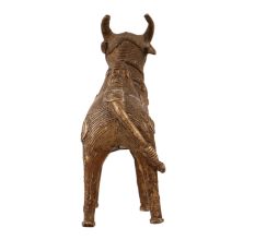 Indian Brass Nandi Statue in Tribal Art