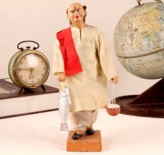 Terracotta Bengali Man Statue, Bengal Art