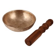 Handmade Singing Bowl with Wooden Mallet