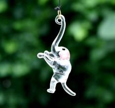 Multicolor Assorted Mini Elephant Christmas Tree Ornaments Set of 6 Pcs