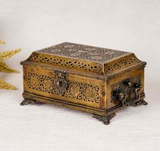 Rectangular Shaped Brass Jewelry Box