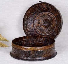 Indian Brass Jewelry Box for Home Decoration
