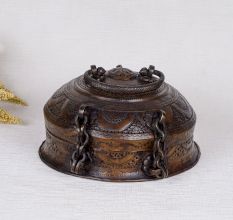 Indian Brass Jewelry Box for Home Decoration