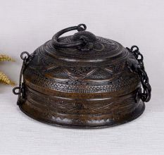 Dark Finish Brass Jewelry Box for Storage
