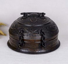 Dark Finish Brass Jewelry Box for Storage