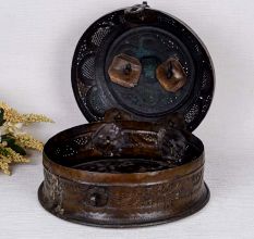 Beautifully Engraved Jewelry Box Made of Brass