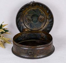 Luxury Brass Jewelry Box in Dark Brown Finish