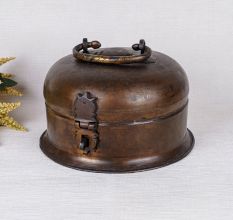Sturdy Brass Jewelry Box in Antique Brown Finish