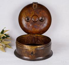Sturdy Brass Jewelry Box in Antique Brown Finish
