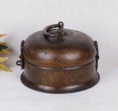 Sturdy Brass Jewelry Box in Antique Brown Finish