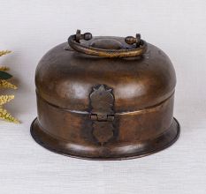 Sturdy Brass Jewelry Box in Antique Brown Finish
