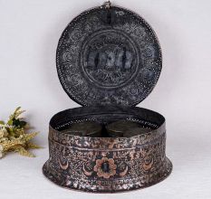 Round Vintage Paan Daan Made of High Quality Brass