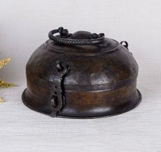 Elegant Dark Brown Jewelry Box Made of Brass