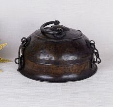 Elegant Dark Brown Jewelry Box Made of Brass