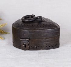 Vintage Brass Jewelry Box with Jali Engraving
