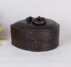 Vintage Brass Jewelry Box with Jali Engraving