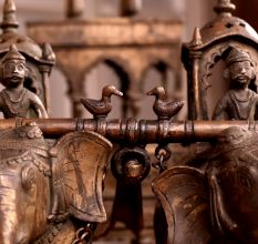 Handmade Elephant Chariot Made of Brass for Decor