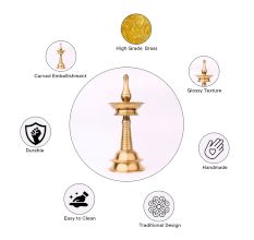 Handmade Brass Oil Lamp for Pooja