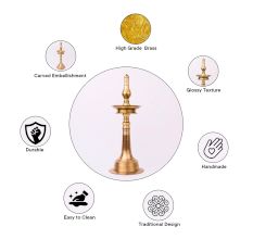 Shiny Used Oil Lamp Made of Brass