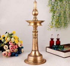 Shiny Used Oil Lamp Made of Brass