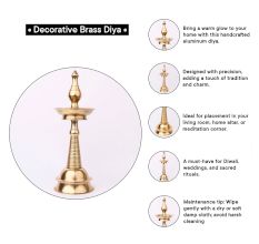Brass Shiny Oil Lamp for Decoration