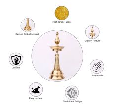 Brass Shiny Oil Lamp for Decoration