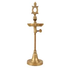 Adjustable Brass Oil Lamp for Pooja