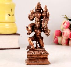 Handmade Copper Statue of Narasimha, Lakshmi and Garuda