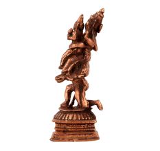 Handmade Copper Statue of Narasimha, Lakshmi and Garuda
