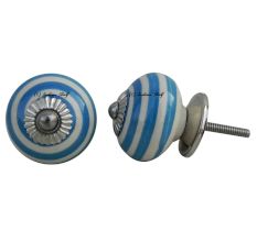 Old Turquoise Striped Knob