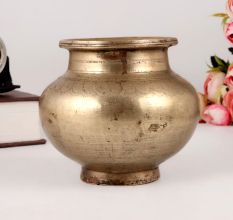 Round High Quality Brass Water Pot for Pooja