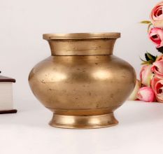 Shiny Indian Brass Lota or Water Pot for Worship