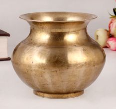 Glossy Golden Water Pot or Lota Crafted from Brass