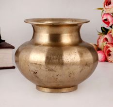 Golden Brass Lota or Water Pot in Shiny Finish