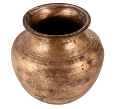 Round Plain Brass Water Pot Lota for Rituals