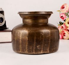 Vintage Dark Brown Water Pot Crafted from Brass