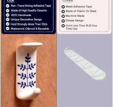 Beautiful White Ceramic Self Adhesive Hook for Bathroom