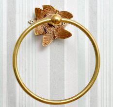 Set of 4 Bronze Brass Butterfly Bathroom Hardware Accessories