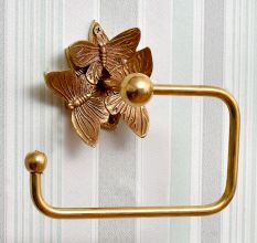 Set of 4 Bronze Brass Butterfly Bathroom Hardware Accessories