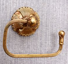 Bronze Brass Floral Base Bathroom Hardware Accessories Set of 4