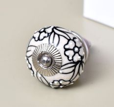 Black Flower Dresser Knob