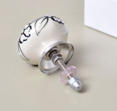 Black Flower Dresser Knob