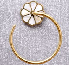 Set of 4 Mother of Pearl Bathroom Hardware Accessories