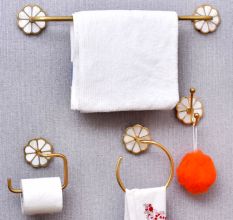 Set of 4 Mother of Pearl Bathroom Hardware Accessories